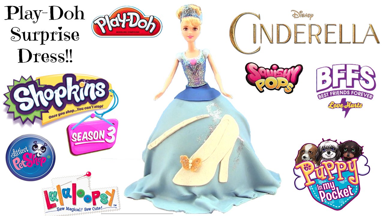 GIANT Cinderella Princess Play Doh Surprise Dress - BFFs, Shopkins Collector Cards, Squishy Pops