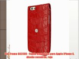 Piel Frama 682COR - Funda magnética para Apple iPhone 6 diseño cocodrilo rojo