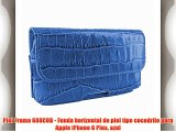 Piel Frama 688COB - Funda horizontal de piel tipo cocodrilo para Apple iPhone 6 Plus azul