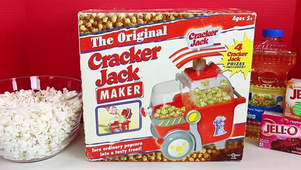 Cracker Jack Maker Flavored & Carmel Popcorn Taste Test + 4 Surprise Toys Stickers DisneyC