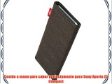 fitBAG Jive Marrón - Funda a medida Exterior de tela con forro interno de microfibra para Sony