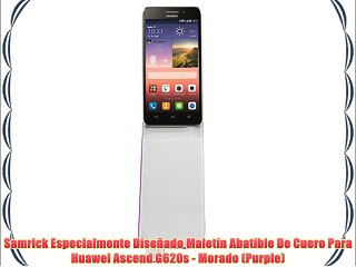 Samrick Especialmente Diseñado Maletín Abatible De Cuero Para Huawei Ascend G620s - Morado