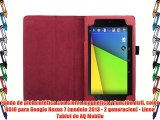 Funda de piel sintética con cierre magnético y función atril color ROJO para Google Nexus 7