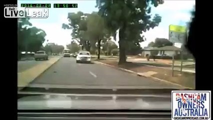 Car cuts off Spyder motorcycle - rider goes flying...