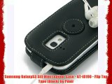 Samsung GalaxyS3 SIII Mini Leather Case - GT-i8190 - Flip Top Type (Black) by Pdair