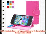 Snugg - Carcasa de cuero (PU) con tapa para iPhone 4/ 4s color rosa