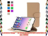 Snugg - Carcasa de cuero (PU) con tapa para iPhone 6s color beige