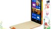 Stilgut UltraSlim - Funda exclusíva en piel auténtica para  Nokia Lumia 625 - Color Naranjado