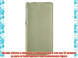 StilGut UltraSlim Case funda de cuero genuino para el Sony Xperia Z1 plegable old style beige