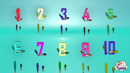 Ten Little Numbers Nursery Rhyme | Numbers Song For Kids With Lyrics 3D