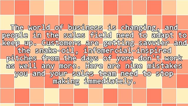 The Top 9 Sales Mistakes You Need to Stop Making