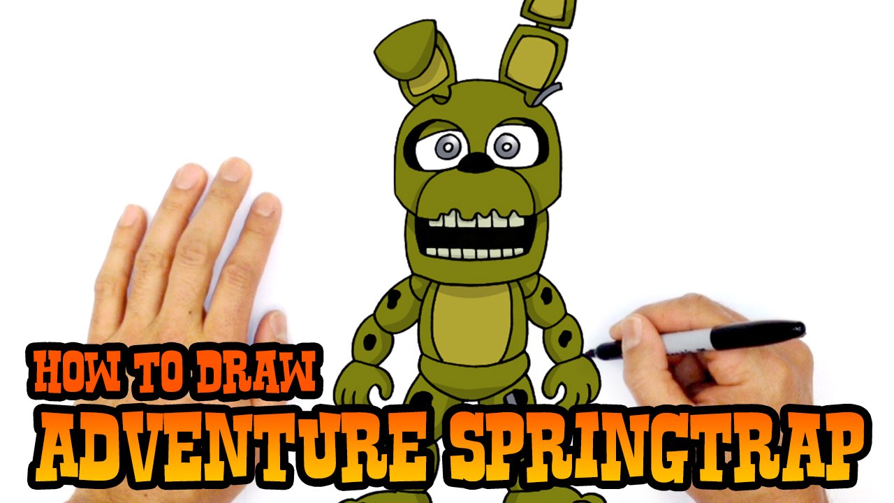 How to Draw Adventure Springtrap- FNAF World- Step by Step
