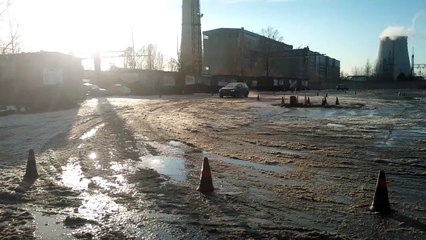 Борьба со сносом передней оси на Volkswagen Passat B7 (зимний тренинг) Киев.  www.carbon.co.ua