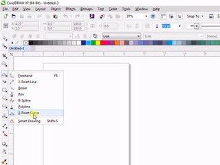CorelDrawX7 3 Point Line Tool In Urdu&Hindi