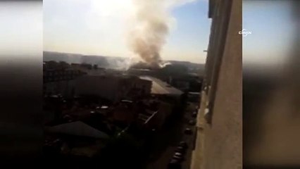 Yenibosna'da otel inşaatında yangın