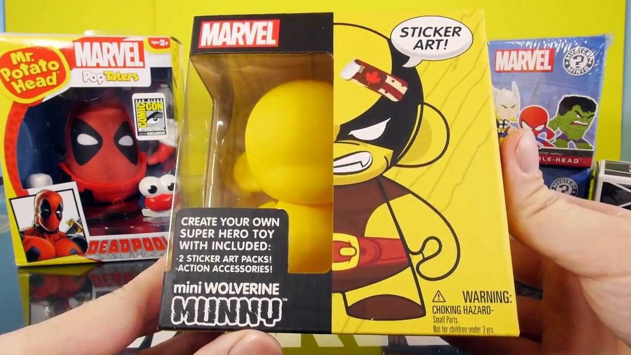 NEW Deadpool Mr Potato Head Toy Marvel Wolverine Kidrobot Munnyworld Mystery Minis Toys Unboxing