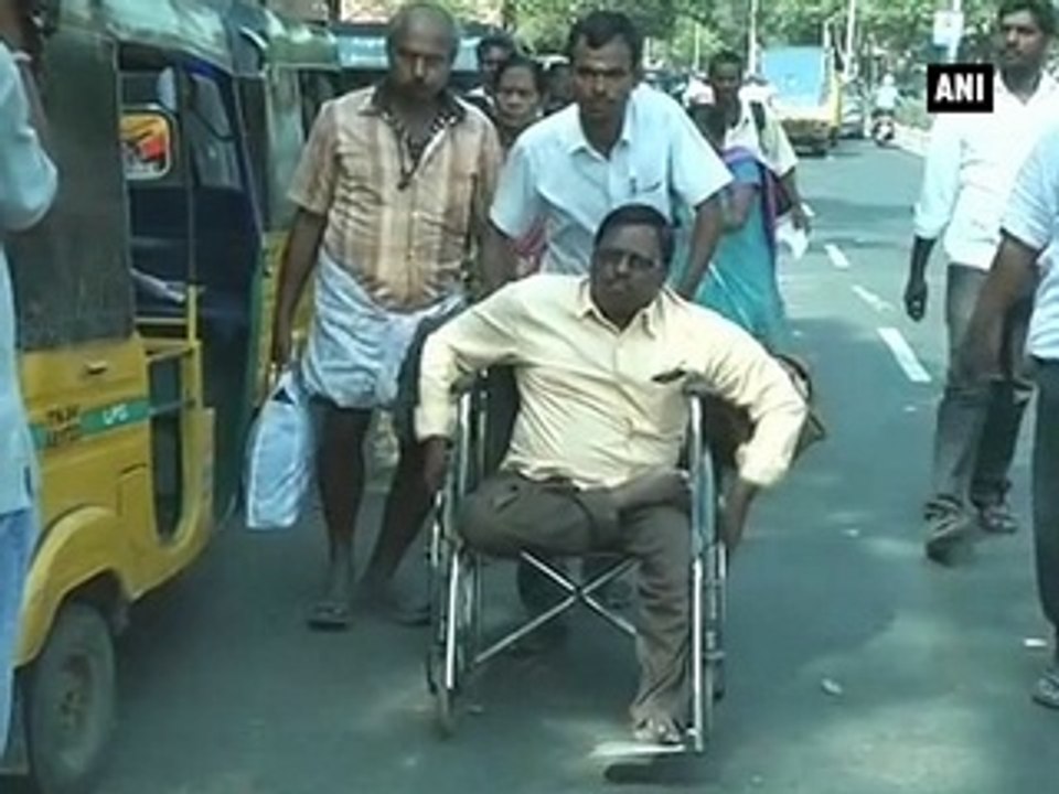 Differently-abled protest against PWD in Chennai