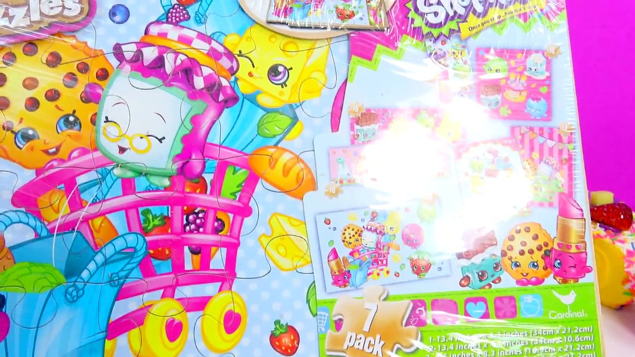 New Shopkins Season 1 7 Wood Puzzles Box Set Surprise Littlest Pet Shop Blind Bag Unboxing