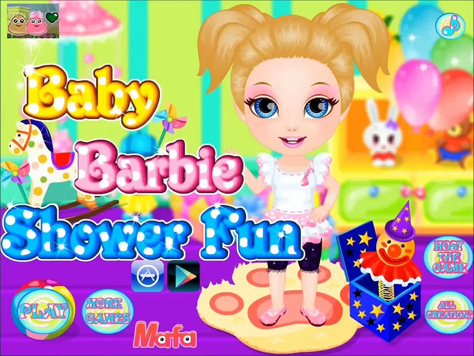 Baby Barbie Games-Baby Barbie Shower Fun Video-New Baby Bathing Game