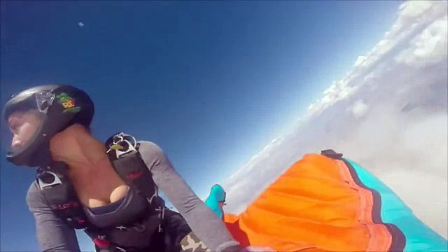 Воздушный серфинг, свободный полет в облаках