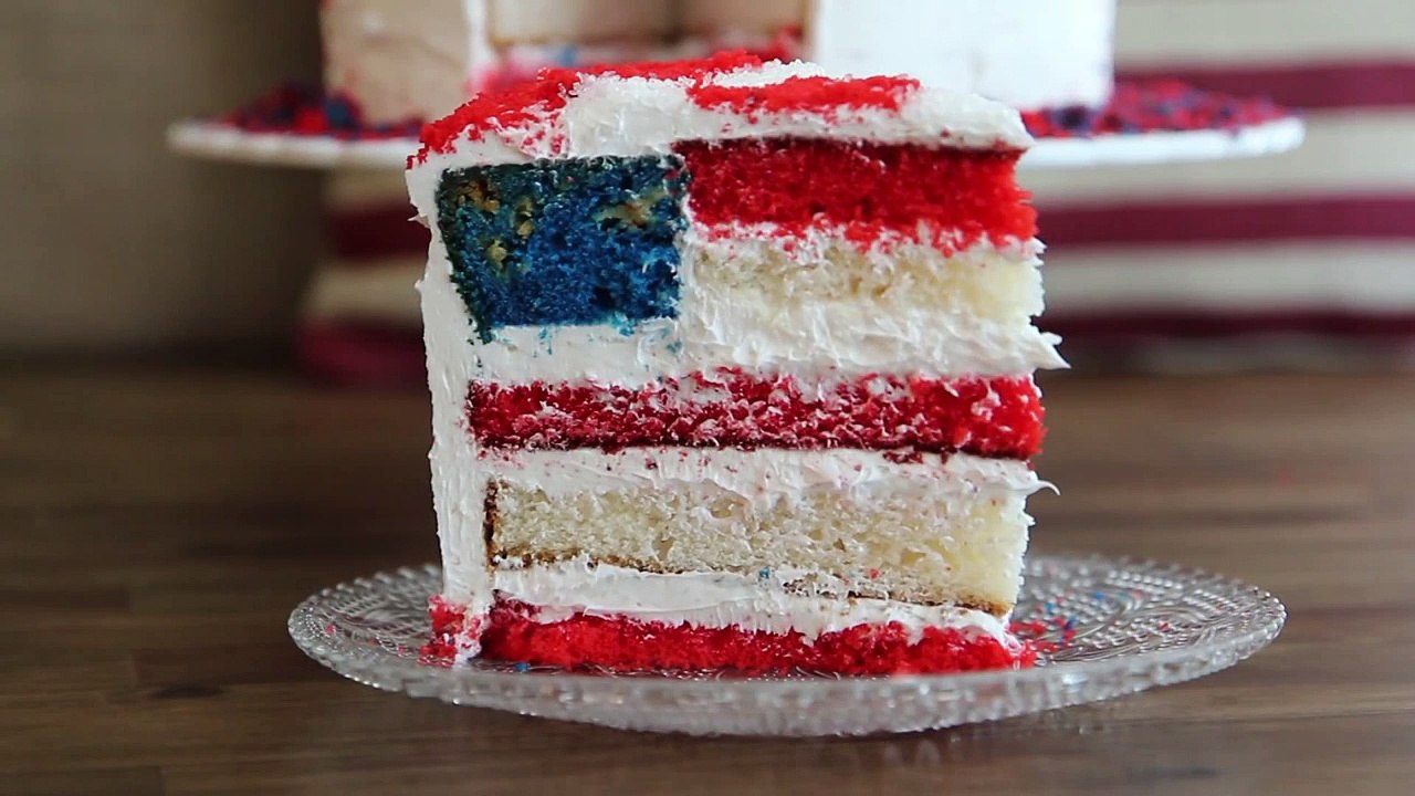 Flag Cake Recipe - How to Make American Flag Cake