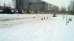 Занос зимой на Рено Клио. (Ритмический занос) Экстремальное вождение в Киеве
