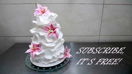 How to make a beautiful and easy fondant ruffle cake. Pastel con volantes de fondant