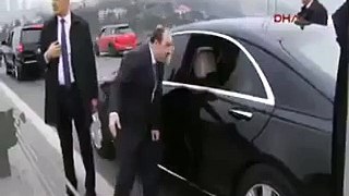 Turkish PM walks to sucide commiting boy talk to him and convinced him to came back... This is what a real PM look like.