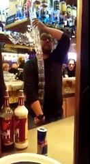 Crazy awesome unbelievable job by a bartender!