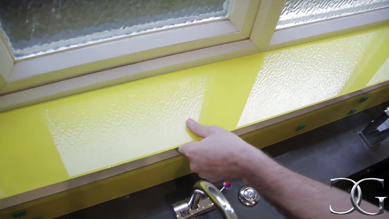 Canary Yellow Glass Kitchen Splashback - CreoGlass