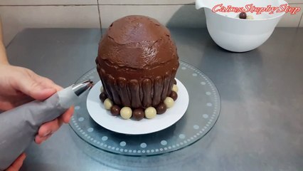 Giant Chocolate Cupcake. Birthday Cake Ideas by CakesStepbyStep