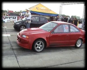 Honda Civic Red Rocket Turbo Vs. Mitsubishi Colt CZ3 Drag Race