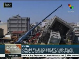 Aumenta a 38 la cifra de muertos por el sismo de Taiwán