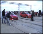 Honda Civic Red Rocket Turbo Vs. Mitsubishi Lancer Evo VIII Drag Race