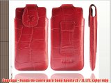 Suncase - Funda de cuero para Sony Xperia ZL / ZL LTE color rojo