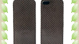 TammyB Reptilia Vibora - Funda con tapa para iPhone 5 piel marrón