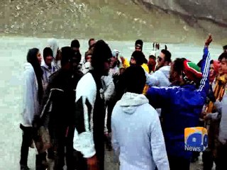 Ice Skating in Hunza Lake