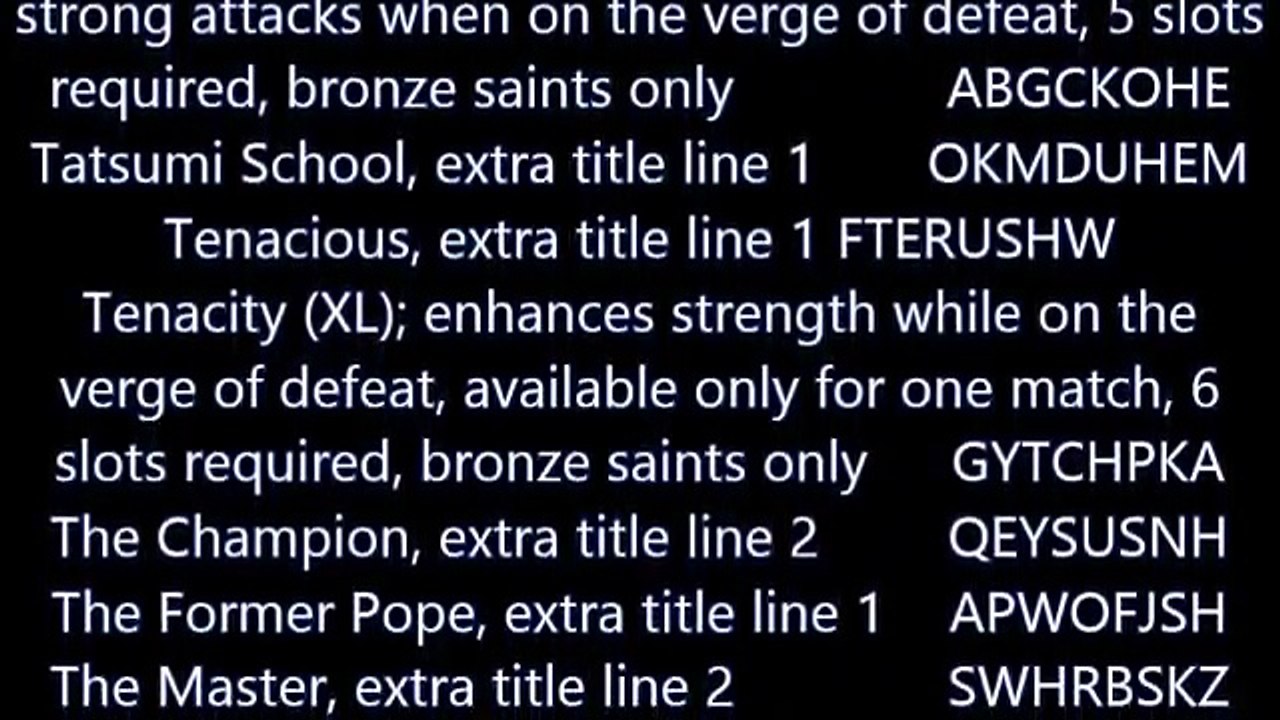 Saint Seiya Brave Soldiers Cheats, Cheat Codes, Passwords, How to Unlock Hydra Ichi, Unicorn Jabu &