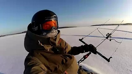 Кайтинг на Пестовском водохранилище 30 12 2014
