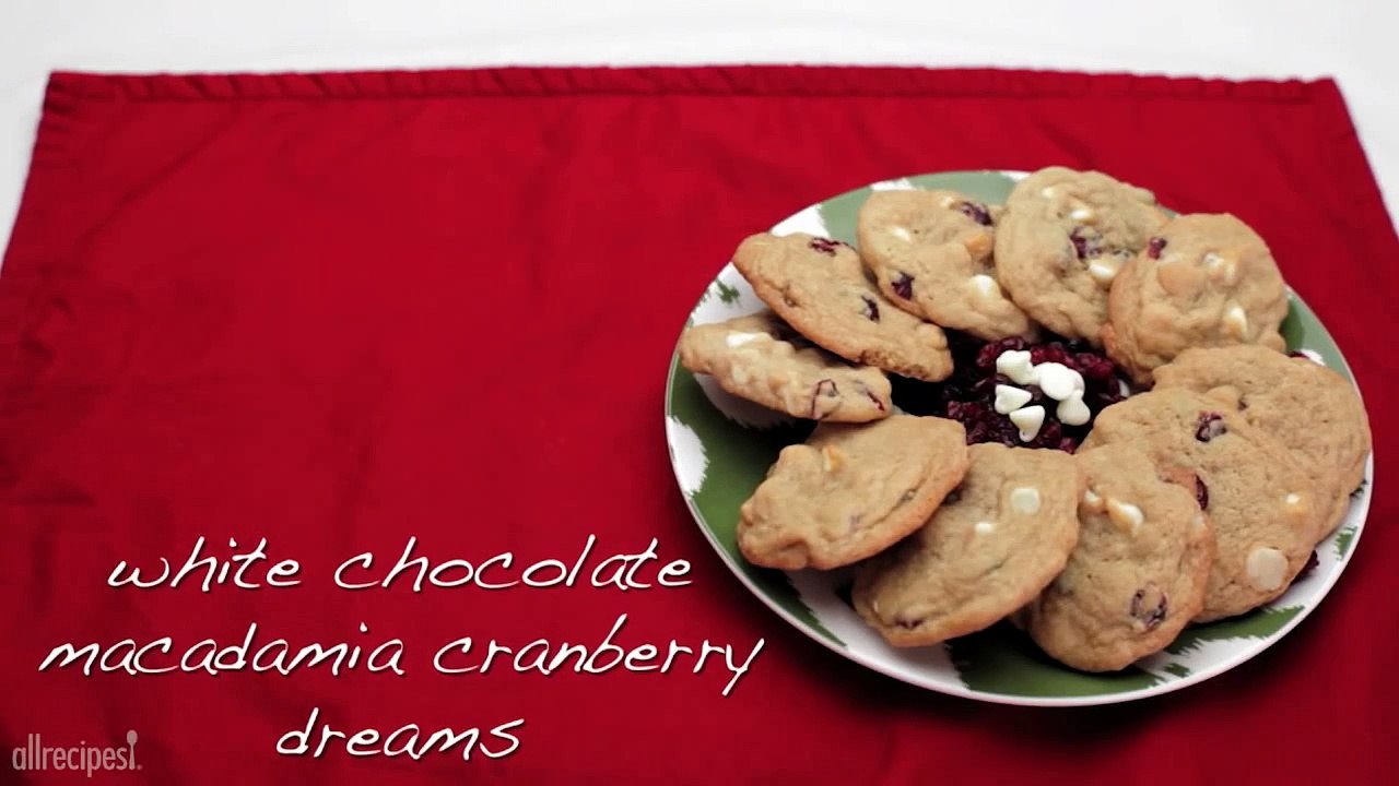 Cookie Recipes - How to Make White Chocolate Macademia Cranberry Dreams Cookies