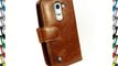 Tuff-Luv Funda cartera de piel genuino Vintage para LG Pro 2 - marrón
