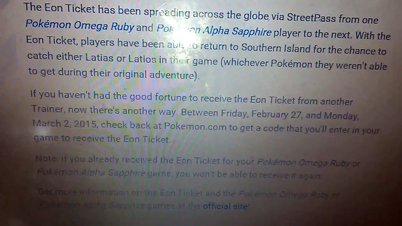 WHERE IS THE EON TICKET CODE ON POKEMON.COM!?