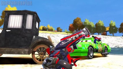 Nursery Rhymes Disney cars Dinoco King 43 & Mater Stunt Rainbow Dash & Bumblebee