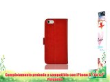 JAMMYLIZARD | Funda De Piel Para iPhone 6 / 6s 4.7 Tipo Cartera Luxury Wallet Case ROJO