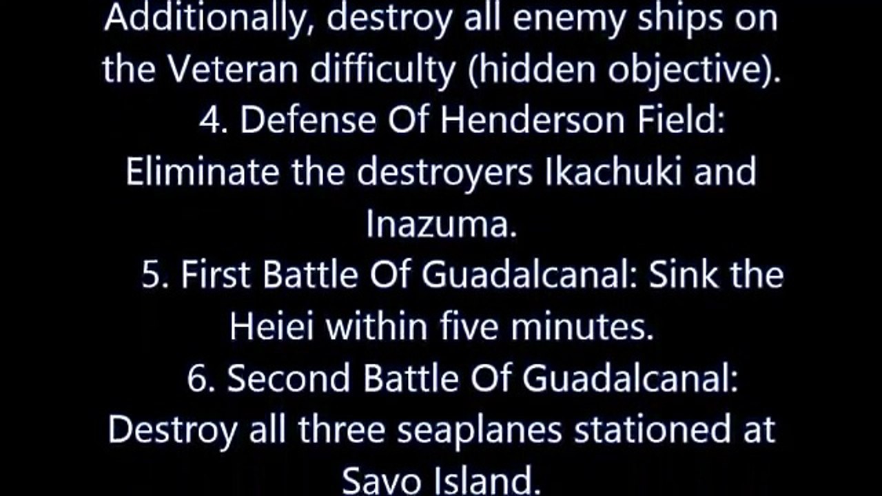 Battlestations Pacific How to Unlock All Hidden Objectives