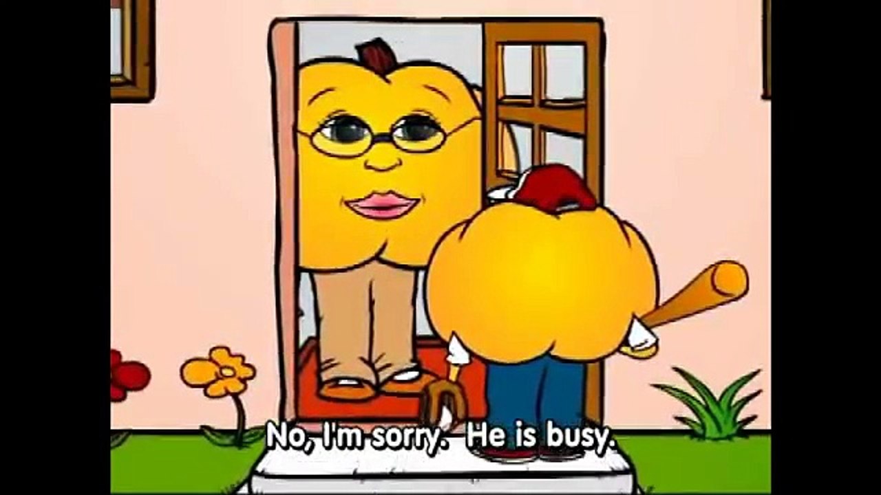 Present Continuous Verb Tense pt.6 - What is he doing?: Fun English Grammar Cartoon Pumkin