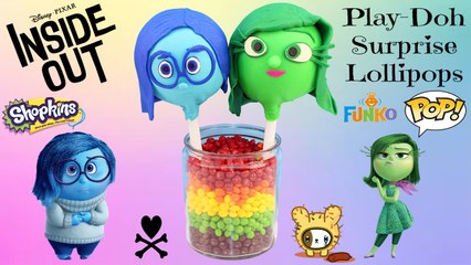 Disney Inside Out Play Doh Lollipops -Sadness Disgust Shopkins, Cactus Kitties, Unicorno Frenzies