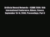 [PDF Download] Artificial Neural Networks - ICANN 2006: 16th International Conference Athens