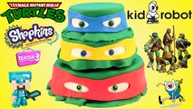 HUGE Teenage Mutant Ninja Turtle Play Doh Cake - Surprise Toys, Shopkins, Mash'ems
