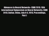 [PDF Download] Advances in Neural Networks- ISNN 2013: 10th International Symposium on Neural